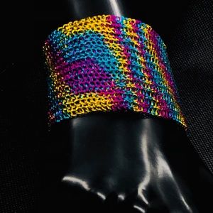 Handmade Ladies metal multicolored Cuff bracelet